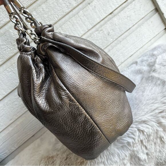 MICHAEL KORS Silver Metallic Lillie Fulton Tote Shoulder Bag - Picture 3 of 10